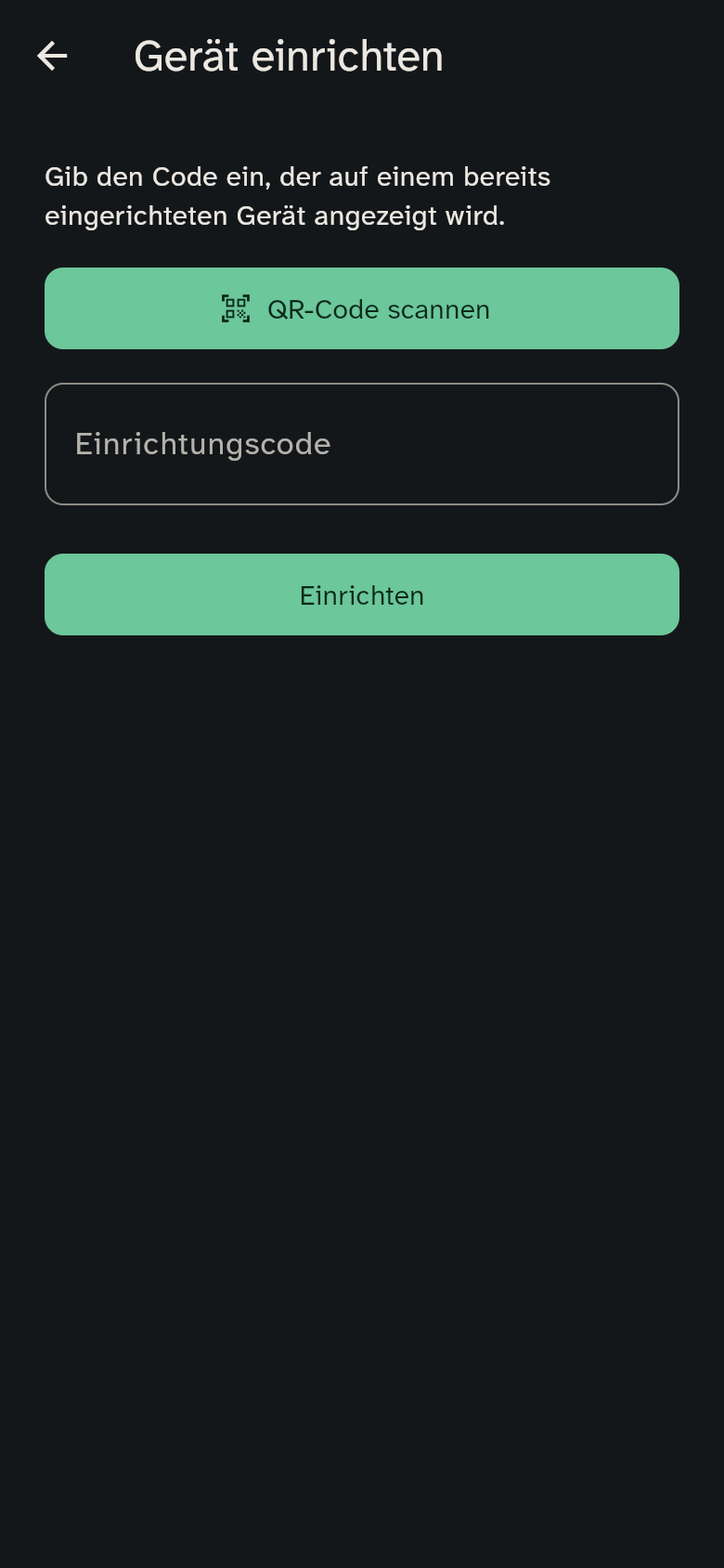 Code eingeben