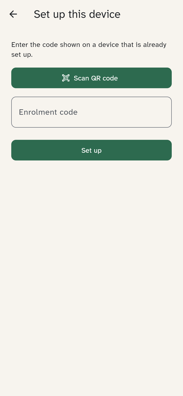 Entering a code