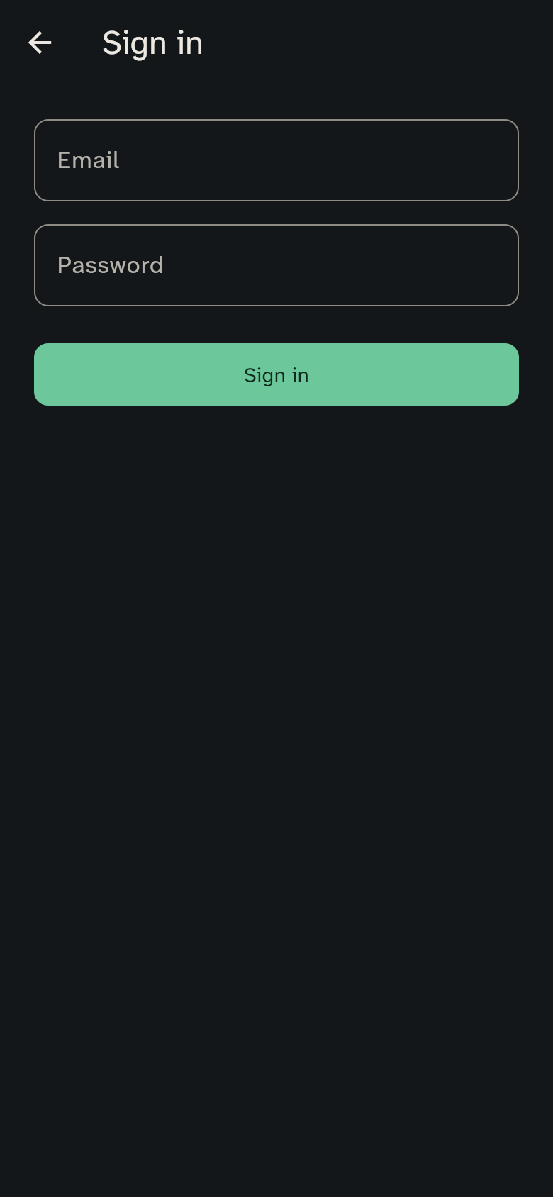 Sign-in screen