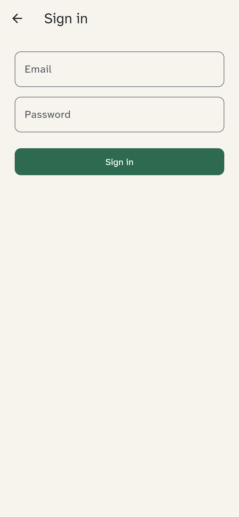 Sign-in screen