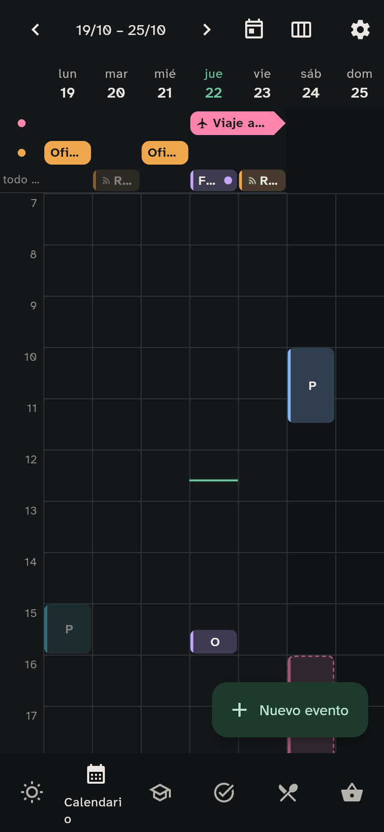 El calendario en el móvil y su selector de vista