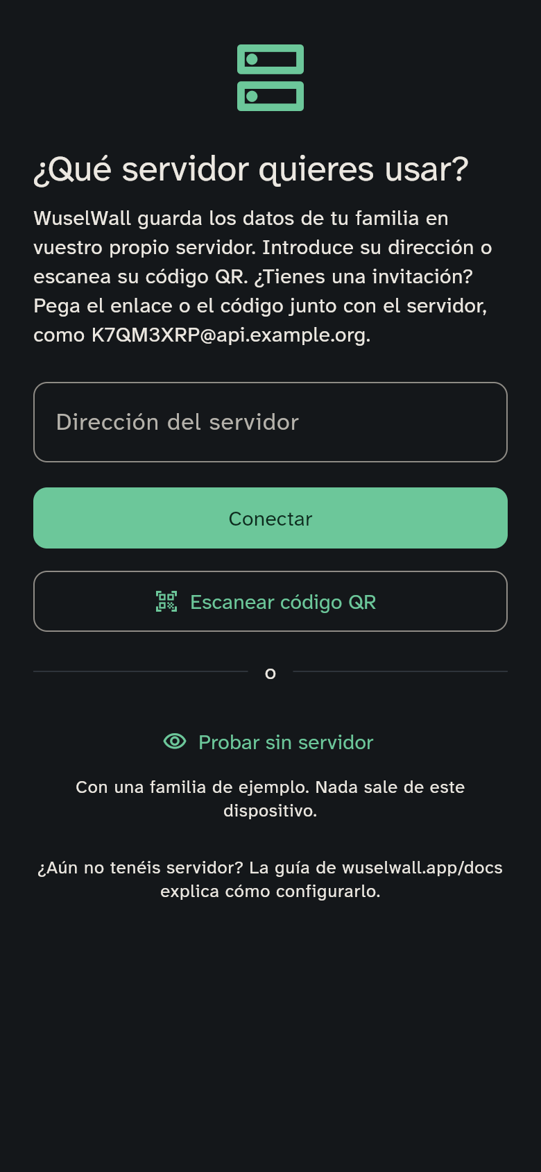 La elección del servidor