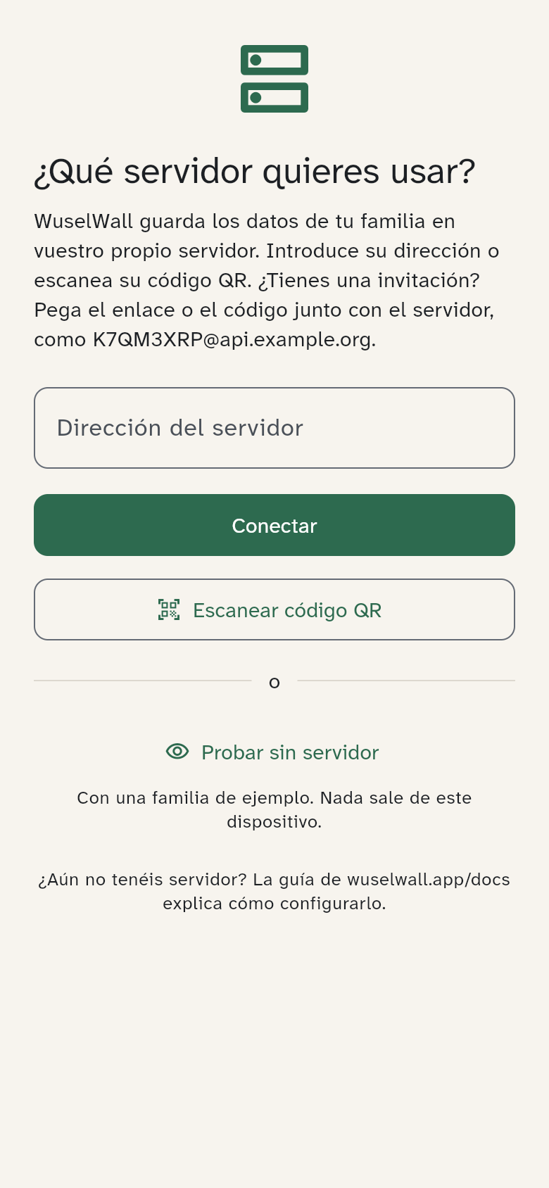 La elección del servidor