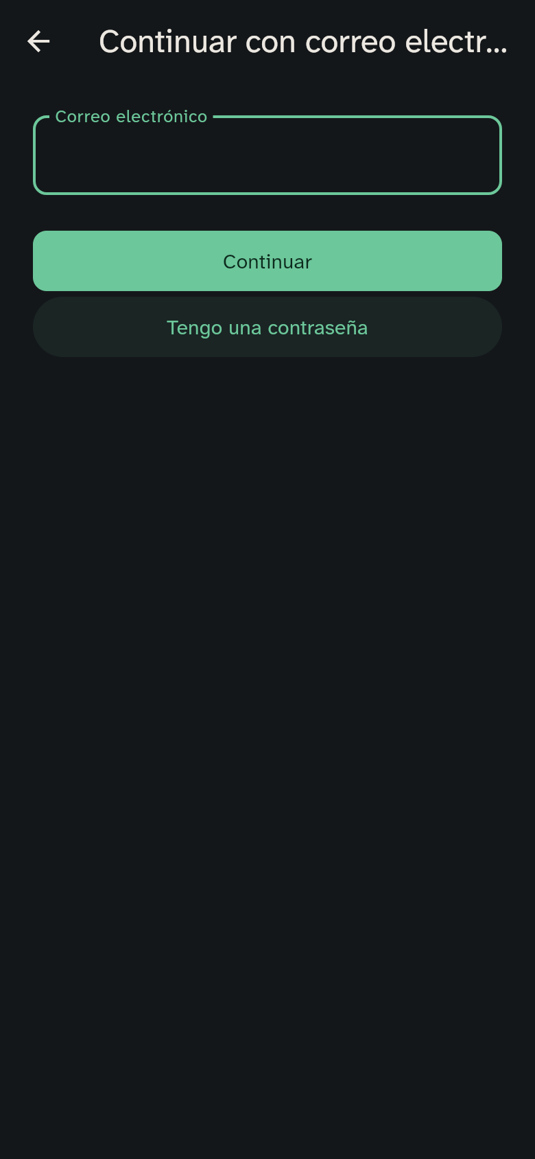 El inicio de sesión por correo electrónico