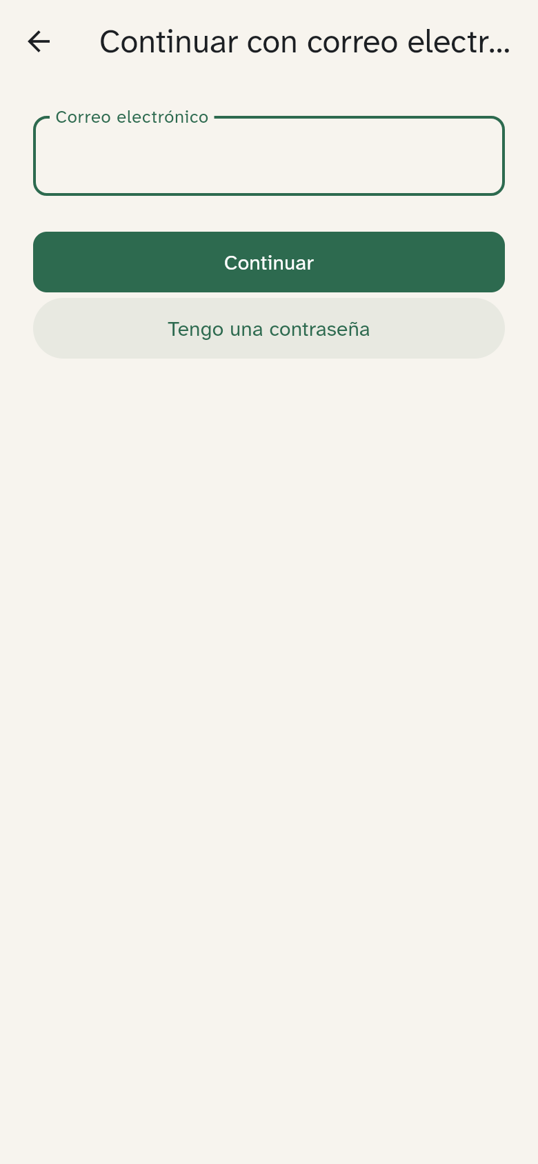 El inicio de sesión por correo electrónico