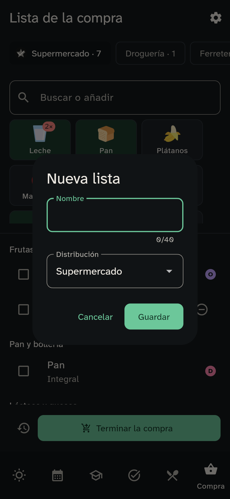 La creación de una lista