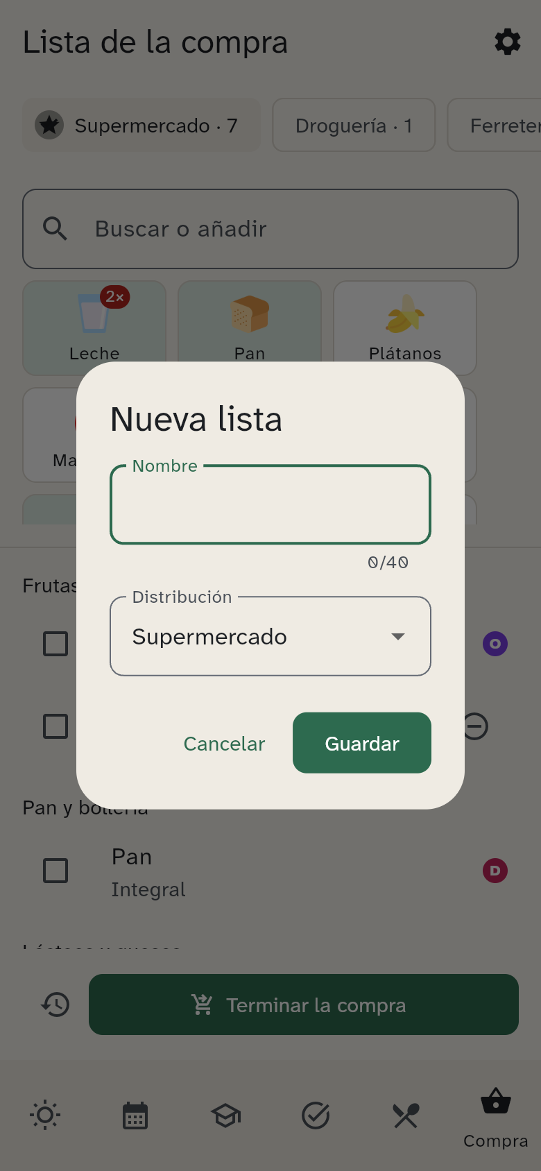 La creación de una lista