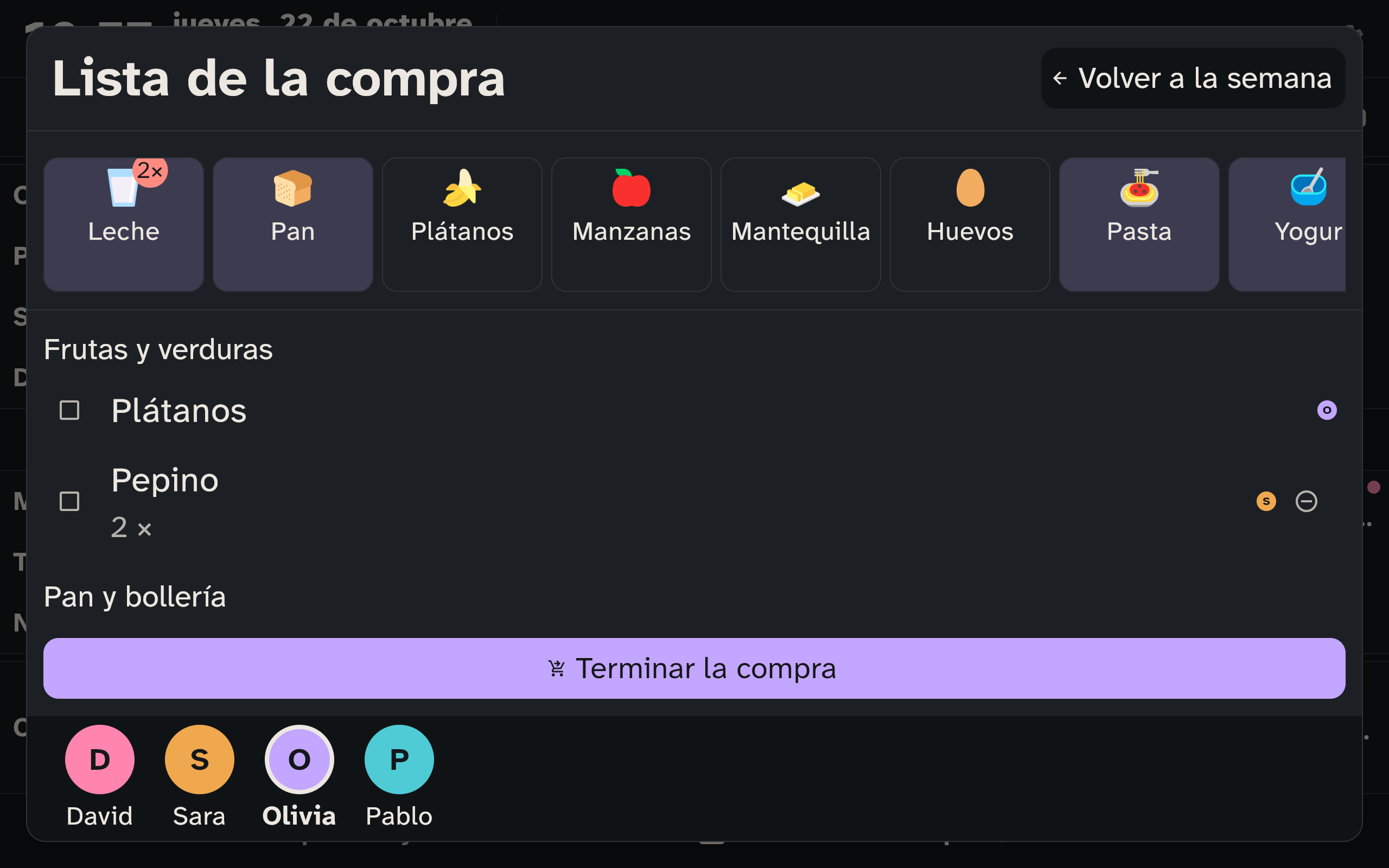La compra en la pantalla de pared